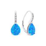Brilio Brilio Silver Fashionable silver earrings with synthetic opals EA371WB