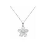 Brilio Brilio Silver H&otilde;bedased kaelakeed naistele, lilledega, tsirkooniaga NCL177W