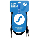 SSQ SSQ JSJM1 SS-1452 kaablipistikupesa stereo &ndash; 2x pistikupesaga mono, 1 m must