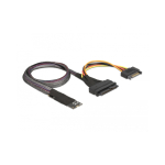 DeLOCK 62984 kaabli soomuutja 67-pin M.2 Key M U.2 SFF-8639/SATA 15-pin Must