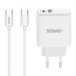 Savio LA-10 mobiilseadme laadija Mobiiltelefon, Telefon, Universaalne Valge USB Kiirlaadimine