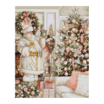 luca luca S Cross stitch kit White Santa Claus with Christmas tree 25x32cm SBU5019