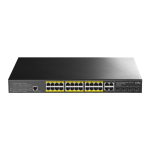 Cudy GS2028PS4 Juhitav L2 Gigabit Ethernet (10/100/1000) Power over Ethernet tugi 1U Must