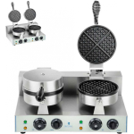 Waffle Waffle maker Royal Catering Round double TEFLON waffle iron with a diameter of 18.5 cm