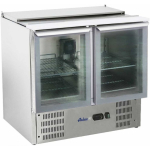 Refrigerator Refrigerator Arktic Two-door refrigerated table with glass door and lid, 247 l