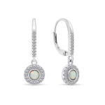 Brilio Brilio Silver Decent silver earrings with opals EA1167W