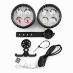 USB USB laaditav 4-LED jalgratta valgussari - esimesed ja tagumised jalgratta tuled koos 120 dB sarvega