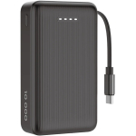DELTACO v&auml;line aku, 10 000 mAh, v&auml;ljat&otilde;mmatav kaabel 90 cm, PD 20 W, must / PB-CC102 / 1903847