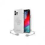 Guess GUHCP12LKS4GSI iPhone 12 Pro Max 6.7quot Transparent hardcase 4G Silver Charms Collection