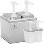Royal Royal Catering Double dispenser for sauces with stainless steel pump, 2 x 2 l