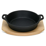 Fissman Cast iron pan 18 cm on a wooden stand