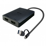i-tec CADUAL4KHDMI videokaabliadapter 0,27 m USB Type-A/USB Type-C 2 x HDMI Must