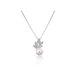 Jwl Jwl Luxury Pearls Beautiful silver necklace with real pearl and zircons JL0785 (chain, pendant)