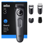 Braun BeardTrimmer 3 BT3560 habemetrimmer Patarei 40 2 cm Must, Hall