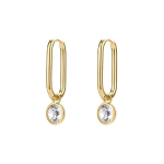 Brosway Oval, gold-plated 2in1 earrings with symphony crystal BYM194
