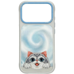 Dėklas Dėklas NIMMY case BIG EYED LYING Sidabrinis SHADED CAT MagSafe-iga &uuml;hilduv IPHONE 18 Pro/17 Pro jaoks must