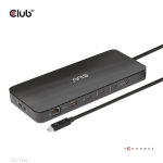 CLUB3D CSV-1581 s&uuml;learvuti dokk ja pordireplikaator Dokkimine Thunderbolt 4 Must