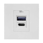 Orno NOEN USB x2 - Type A+C, dual modular port 45x45mm with USB charger, 2.1A 5VDC, white