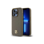 Case Case DKNY DKHMP14LPSHRPSW iPhone 14 Pro 6.1" brown/brown hardcase Leather Pattern Metal Logo MagSafe