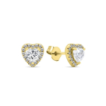 Brilio Brilio Silver Brilio Silver Romantic gold-plated earrings with zircons Heart EA574Y