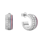Tommy Tommy Hilfiger Luxury steel hoop earrings with crystals 2780623