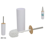 Valge Valge WC-harja hoidja, 9.00 x 9.00 x 40.00, BATH&GO
