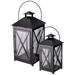 Kodu Kodu dekoreerimise kollektsioon Dekoratiivne latern metallist 2 tk, 20 x 20 x 40 ja 15 x 15 x 30 cm