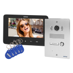 Orno Hands-free video intercom kit, color, LCD 7 inch, with proximity key fob reader, in-ground intercom, INDI P