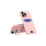 iLike Apple 14 Pro Max Card Wallet Cover with Stand Leather Stand Case Pink