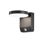 17W 17W LED outdoor wall light, black, 4000K, IP65, with motion sensor