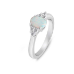 Brilio Brilio Silver Decent silver ring with opal and zircons RI109W
