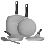 BergHOFF 4-os t&uuml;kiga pannide komplekt &ndash; Uqonic Downdraft seeria koos 20/24/26 cm pannidega + pannkoogipann ja tasuta spaatel