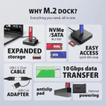 AXAGON | USB-C 10Gbps dokkija M.2 NVMe/SATA SSD-le | ADSA-M2C11