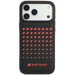 Audi Sport s&uuml;nteetilisest nahast MagSafe &uuml;mbris iPhone 18 Pro Max / 17 Pro Max jaoks - Must
