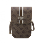 Case Case Guess PU 4G Printed Stripes Phone Bag Brown