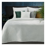 Eurofirany RIA5 Velvet bedspread, quilted with a traditional sewing method with a wavy pattern, 170X210 cm, color: white Bedspre