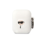 Karl Karl Lagerfeld Cover for headphones Karl Lagerfeld do AirPods 1/2 cover white/white silicone Karl Head 3D