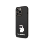 Karl Karl Lagerfeld Apple iPhone 14 Pro Max Liquid Silicone Choupette NFT Case Black