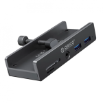 Orico MH5PMM Clamp-mounted Hub USB-C / 2x USB-A 3.0, + SD&TF + 3.5mm Audio - Black