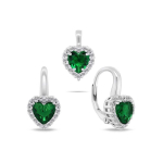 Brilio Brilio Silver Silver heart jewelry set with zircons SET273WG (earrings, pendant)
