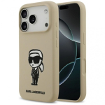 Apple Apple KARL LAGERFELD korpus IPHONE 17 Pro jaoks, &uuml;hilduv MagSafe'iga KLHMP17LSKIGROW (silikoontooted KL joonistus ja logo) pruun