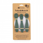 Petite&Mars Take&Match - silikonist s&ouml;&ouml;gilusikad, komplekt 3 tk | Misty Roheline