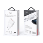 YESIDO WALL CHARGER YC32 PD 20W QC3.0 USB-A+C WHITE