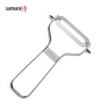 Samura Sharp & Effortless Metal Vegetable Peeler with straight 61mm blade from Japan steel Silver