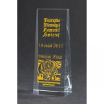 Tryumf Engraved glass trophy + paint filler