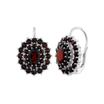 Luxurious Luxurious silver earrings with genuine Czech garnet SILVEGO380020