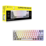 CLIPPER CLIPPER PRO MINI 60 Hall Effect m&auml;ngu klaviatuur, taustvalgustusega RGB LED, MGX tuum, valge, PBT DS klahvikatted