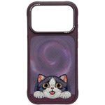 D&auml;klas D&auml;klas NIMMY case BIG EYED LYING CREAM CAT MagSafe &uuml;hilduv IPHONE 18 Pro Max/17 Pro Max violetne