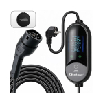 Qoltec Mobiilne laadija elektri- ja h&uuml;briidautodele 2-in-1 regulaatoriga T&uuml;&uuml;p2 | 3.5kW | 230V | SCHUKO 16A | LED | 5m