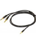 PROEL 3.5mm stereo male - 2 x 6.3mm mono male, 5m, black
